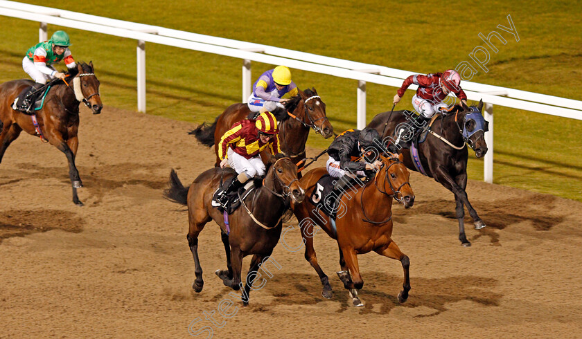 Magic-Pulse-0002 
 MAGIC PULSE (centre, Dougie Costello) beats AVON GREEN (left) and SWIFT FOX (right) in The totescoop6 Play For £2 This Saturday Nursery Chelmsford 16 Nov 2017 - Pic Steven Cargill / Racingfotos.com