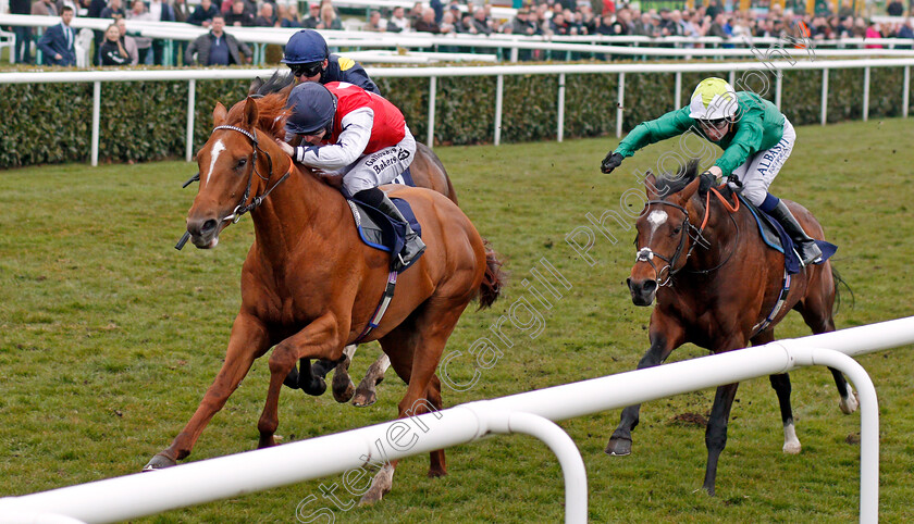 Proschema-0002 
 PROSCHEMA (Richard Kingscote) beats BLAZING SADDLES (right) in The 32Red Casino Maiden Stakes Doncaster 24 Mar 2018 - Pic Steven Cargill / Racingfotos.com