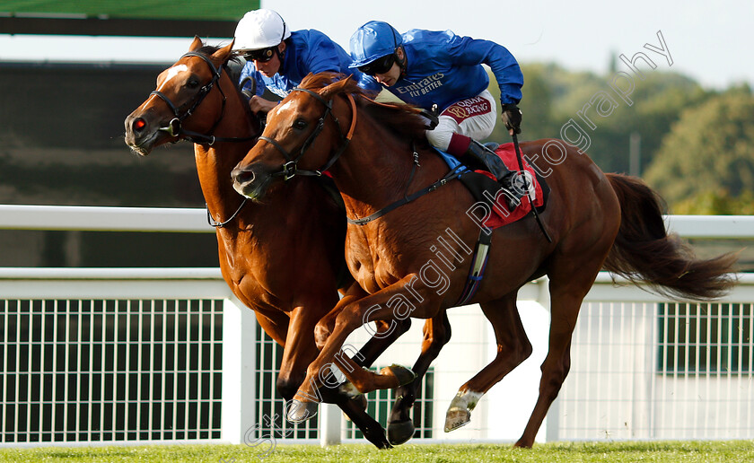 Native-Tribe-0002 
 NATIVE TRIBE (left, William Buick) beats DUBAI MIRAGE (right) in The Slug And Lettuce 2-4-1 Tanqueray Thursdays EBF Maiden Stakes
Sandown 8 Aug 2019 - Pic Steven Cargill / Racingfotos.com