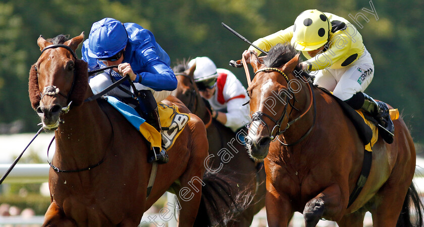 King-Of-Conquest-0002 
 KING OF CONQUEST (left, William Buick) beats AIMERIC (right) in The JCB Fred Archer Stakes
Newmarket 29 Jun 2024 - Pic Steven Cargill / Racingfotos.com