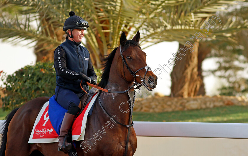 Enemy-0002 
 ENEMY training for The Red Sea Turf Handicap
King Abdulaziz Racecourse, Saudi Arabia 20 Feb 2024 - Pic Steven Cargill / Racingfotos.com