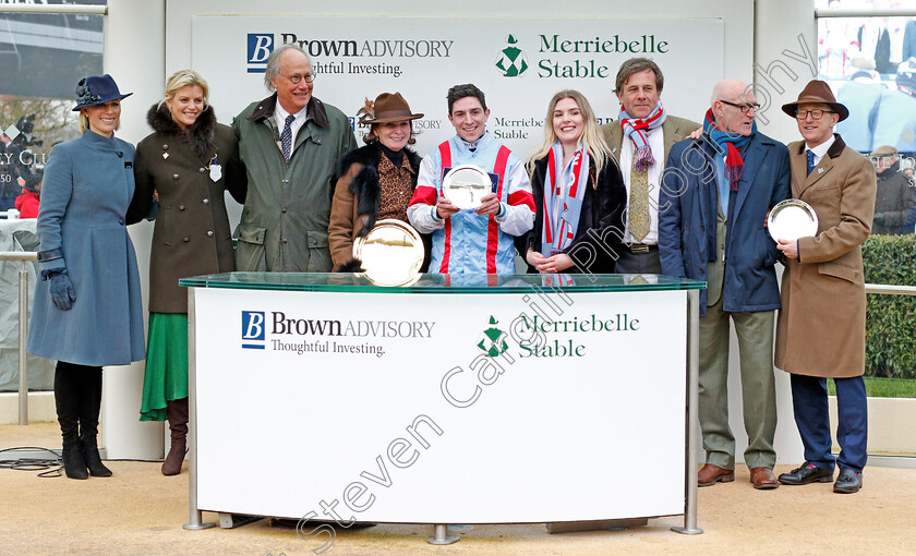 Simply-The-Betts-0013 
 Presentation to Kate and Andrew Brooks, Harry Whittington and Gavin Sheehan for The Brown Advisory & Merriebelle Plate won by SIMPLY THE BETTS
Cheltenham 12 Mar 2020 - Pic Steven Cargill / Racingfotos.com