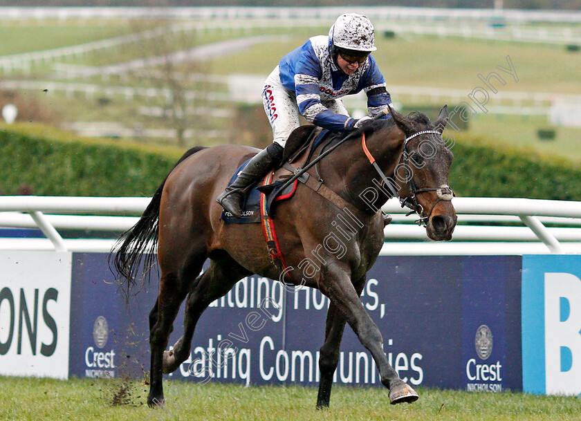 Frodon-0001 
 FRODON (Bryony Frost) wins The Crest Nicholson Handicap Chase Cheltenham 27 Jan 2018 - Pic Steven Cargill / Racingfotos.com