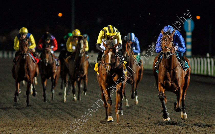 Royal-Fleet-0002 
 ROYAL FLEET (right, William Buick) beats ILZA'EEM (centre) in The Try Our New Price Boosts At Unibet Novice Stakes
Kempton 25 Nov 2020 - Pic Steven Cargill / Racingfotos.com