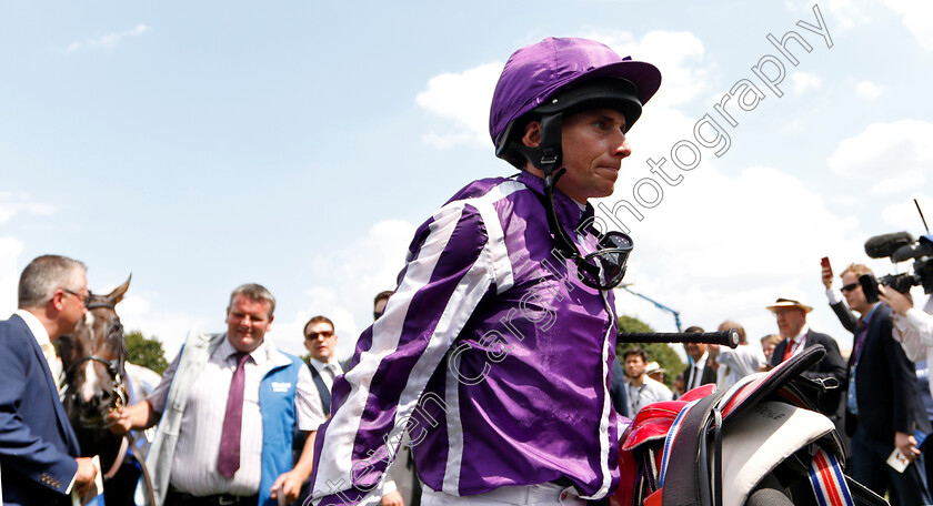 Ryan-Moore-0001 
 Ryan Moore departs the scene after winning The Darley July Cup on U S NAVY FLAG
Newmarket 14 Jul 2018 - Pic Steven Cargill / Racingfotos.com