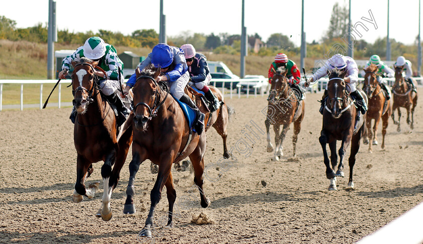 Global-Art-0003 
 GLOBAL ART (2nd left, Ryan Moore) beats EL SALVAJE (left) in The tote.co.uk Free Streaming Every UK Race Handicap Div1
Chelmsford 20 Sep 2020 - Pic Steven Cargill / Racingfotos.com