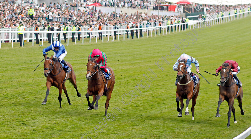 Prosperous-Voyage-0002 
 PROSPEROUS VOYAGE (2nd left, Frankie Dettori) beats SHAARA (left) ASTRAL BEAU (2nd right) and RANDOM HARVEST (right) in The Princess Elizabeth Stakes
Epsom 3 Jun 2023 - Pic Steven Cargill / Racingfotos.com