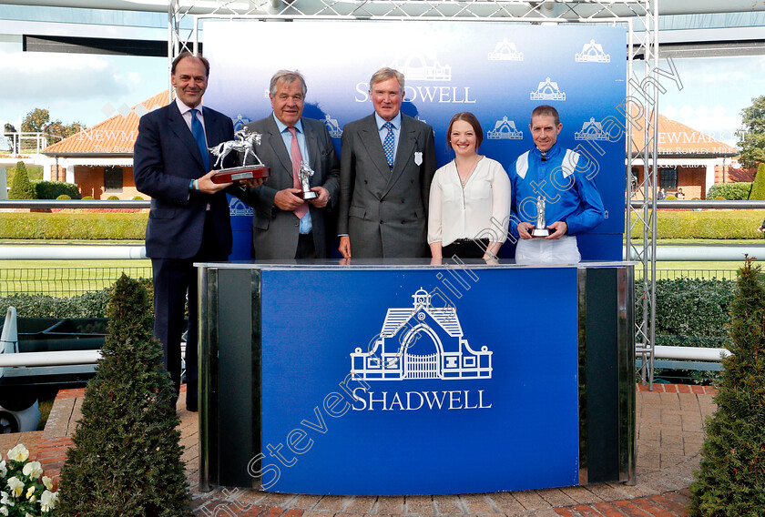 Mustashry-0015 
 Presentation to Angus Gold, Michael Stoute, Richard Lancaster and Jim Crowley for The Shadwell Joel Stakes won by MUSTASHRY
Newmarket 28 Sep 2018 - Pic Steven Cargill / Racingfotos.com