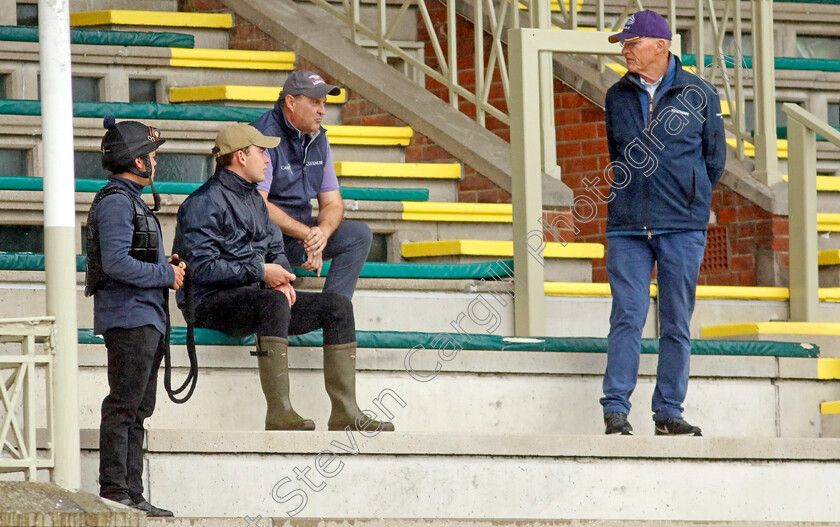 Gosdens-0002 
 John Gosden and Thady Gosden before watching Emily Upjohn gallop
Newmarket 1 Jul 2023 - Pic Steven Cargill / Racingfotos.com