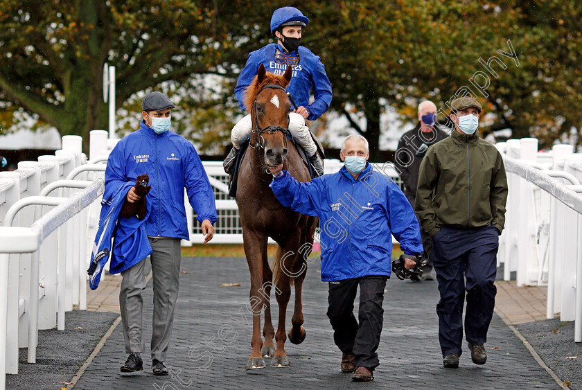 Act-Of-Wisdom-0004 
 ACT OF WISDOM (William Buick) with trainer Charlie Appleby after The British EBF Future Stayers Nursery
Newmarket 21 Oct 2020 - Pic Steven Cargill / Racingfotos.com