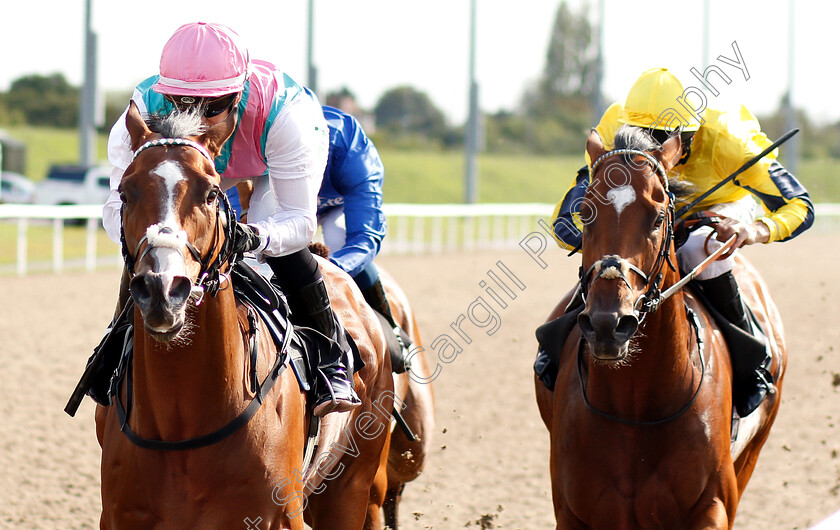 Encrypted-0002 
 ENCRYPTED (left, Josephine Gordon) beats BLACKHEATH (right) in The Old Golden Hen Handicap
Chelmsford 30 Aug 2018 - Pic Steven Cargill / Racingfotos.com