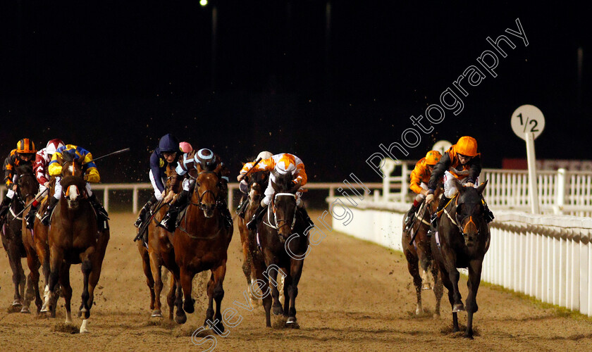 Mr-Scaramanga-0001 
 MR SCARAMANGA (2nd left, Tom Marquand) beats DELICATE KISS (right, Hollie Doyle) in The Racing Welfare Supporting Racing's Workforce Handicap
Chelmsford 22 Oct 2020 - Pic Steven Cargill / Racingfotos.com