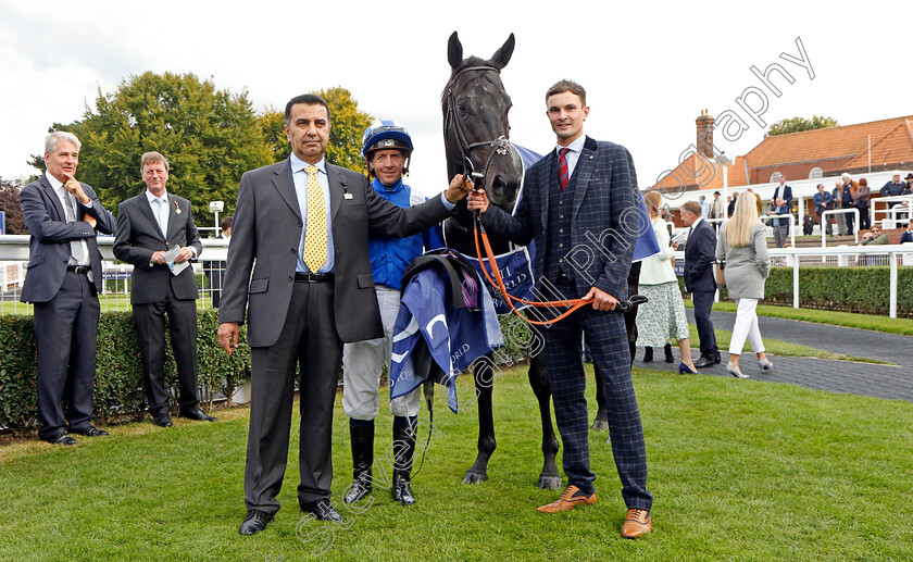 Mutasaabeq-0010 
 MUTASAABEQ (Jim Crowley) winner of The Al Basti Equiworld Dubai Joel Stakes
Newmarket 23 Sep 2022 - Pic Steven Cargill / Racingfotos.com