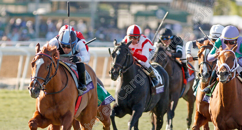 Sharing-0001 
 SHARING (left, Manuel Franco) wins The Breeders' Cup Juvenile Fillies Turf
Santa Anita USA 1 Nov 2019 - Pic Steven Cargill / Racingfotos.com