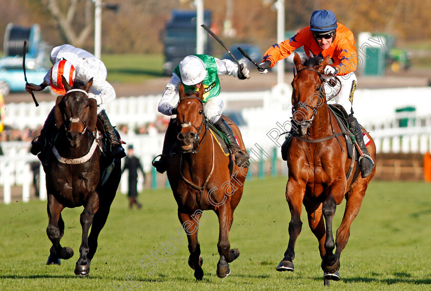 What-A-Moment-0003 
 WHAT A MOMENT (right, R O Harding) wins The Markel Insurance Amateur Riders Handicap Chase Cheltenham 17 Nov 2017 - Pic Steven Cargill / Racingfotos.com