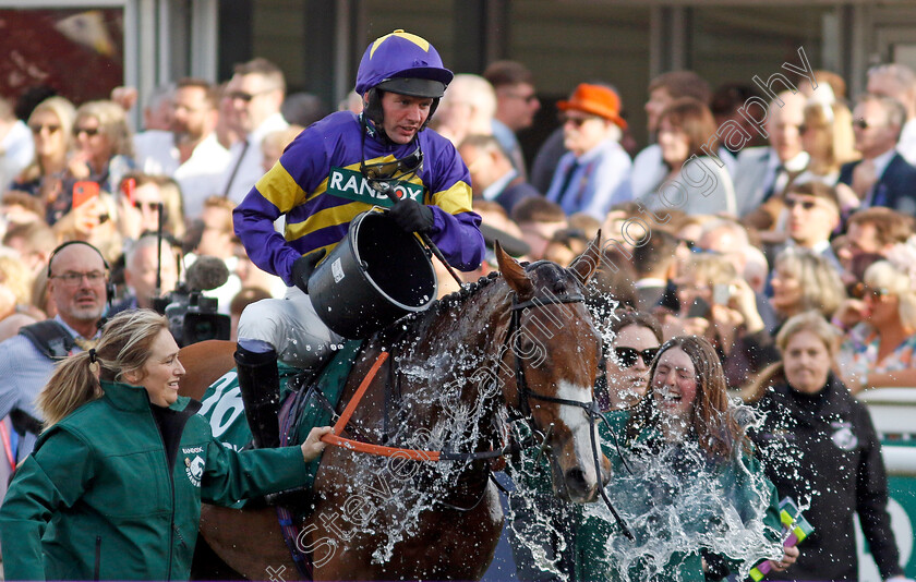 Corach-Rambler-0015 
 CORACH RAMBLER (Derek Fox) after winning The Randox Grand National
Aintree 15 Apr 2023 - Pic Steven Cargill / Racingfotos.com