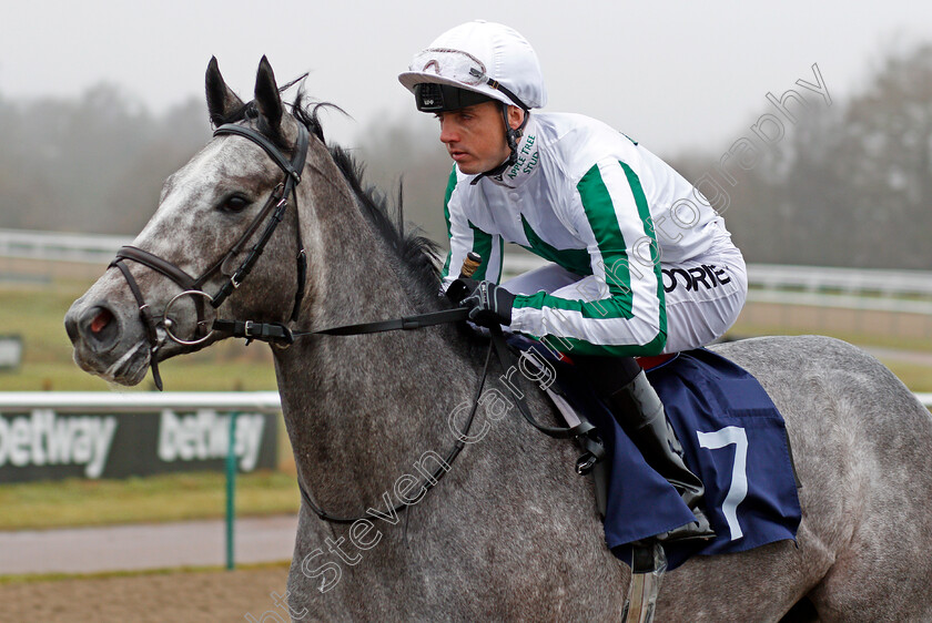 Three-Weeks-0002 
 THREE WEEKS (Martin Harley) winner of The 32Red.com EBF Novice Stakes Div1 Lingfield 20 Dec 2017 - Pic Steven Cargill / Racingfotos.com