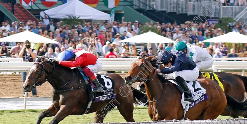 Inspiral-0001 
 INSPIRAL (Frankie Dettori) beats WARM HEART (right) in The Breeders' Cup Filly & Mare Turf
Santa Anita 4 Nov 2023 - Pic Steven Cargill / Racingfotos.com