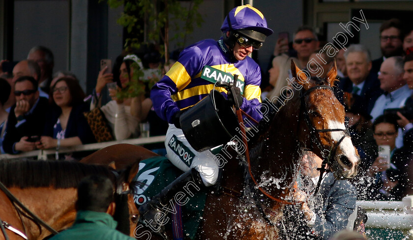 Corach-Rambler-0017 
 CORACH RAMBLER (Derek Fox) after winning The Randox Grand National
Aintree 15 Apr 2023 - Pic Steven Cargill / Racingfotos.com