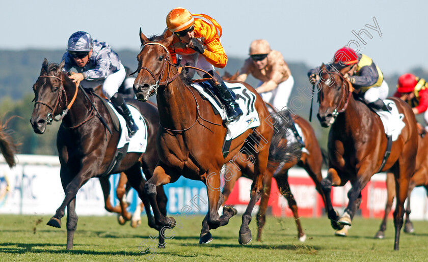 Rose-Premium-0005 
 ROSE PREMIUM (Cristian Demuro) wins The Prix Moonlight Cloud
Deauville 7 Aug 2022 - Pic Steven Cargill / Racingfotos.com