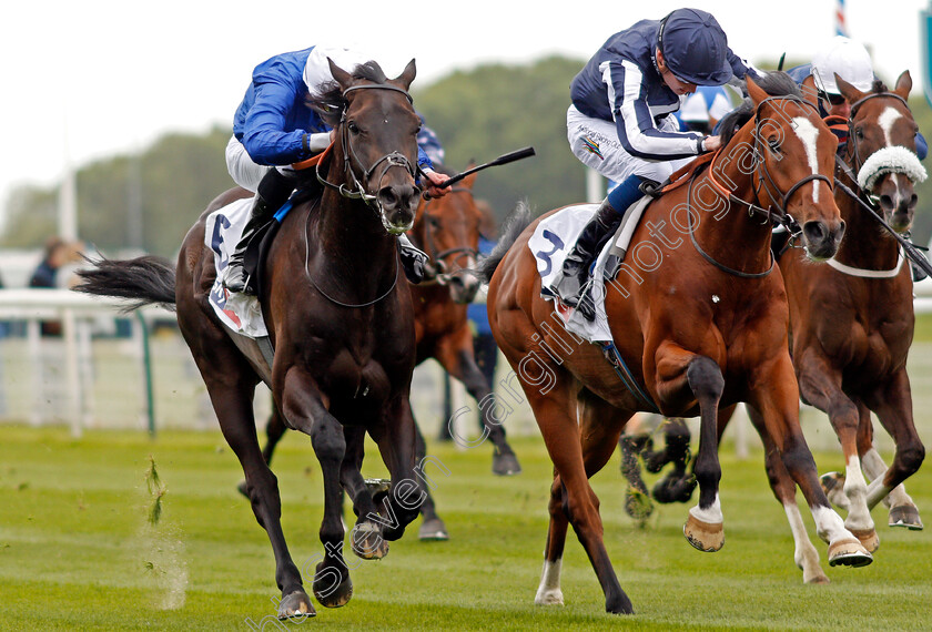 Hamada-0007 
 HAMADA (Left, William Buick) beats CROWNED EAGLE (right) in The Sky Bet First Race Special Jorvik Handicap York 16 May 2018 - Pic Steven Cargill / Racingfotos.com