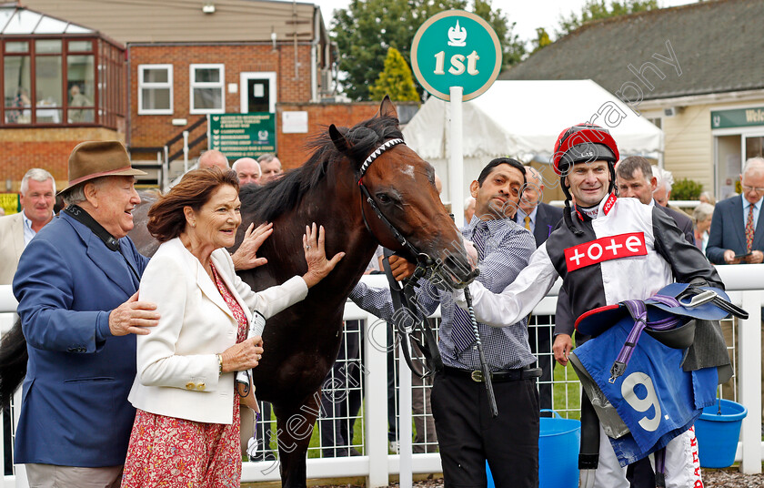 Megallan-0008 
 MEGALLAN (Robert Havlin) with the Oppenheimers after The D & N Construction Sovereign Stakes
Salisbury 12 Aug 2021 - Pic Steven Cargill / Racingfotos.com