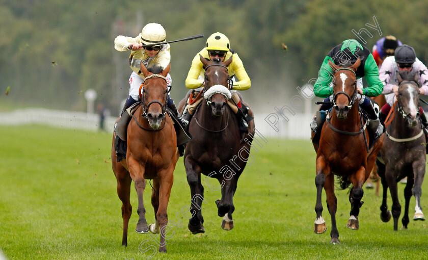 Romantic-Time-0004 
 ROMANTIC TIME (left, Hollie Doyle) wins The IRE Incentive Scheme Dick Poole Fillies Stakes
Salisbury 2 Sep 2021 - Pic Steven Cargill / Racingfotos.com