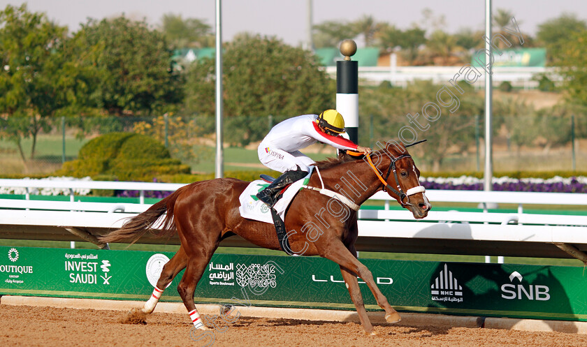 Istita aeh-0002 
 ISTITA'AEH (Camillo Ospina) wins The Mosef First Fillies Mile
King Abdulaziz Racecourse, Saudi Arabia, 23 Feb 2024 - Pic Steven Cargill / Racingfotos.com