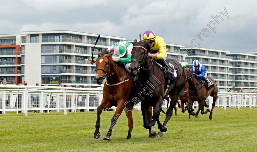 Evident-Beauty-0001 
 EVIDENT BEAUTY (right, Tom Marquand) beats SUBTLE BEAUTY (left) in The Betfair British EBF Fillies Novice Stakes Div2
Newbury 10 Jun 2021 - Pic Steven Cargill / Racingfotos.com