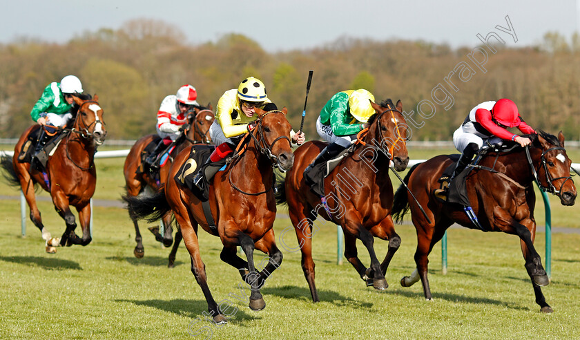 Third-Realm-0004 
 THIRD REALM (left, David Egan) beats REMEDIUM (2nd right) and IMMELMANN (right) in The Racing TV Profits Returned To Racing Maiden Stakes
Nottingham 17 Apr 2021 - Steven Cargill / Racingfotos.com