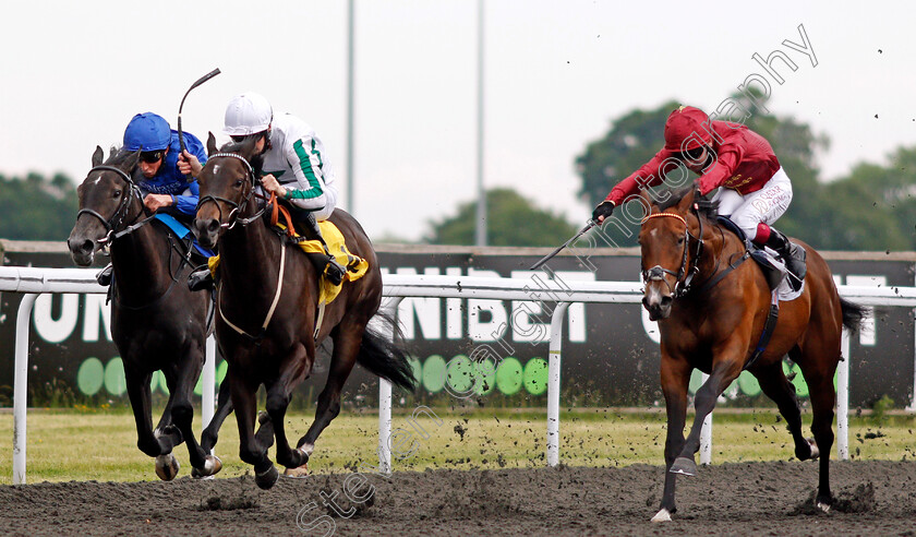 Sunstrike-0003 
 SUNSTRIKE (right, Oisin Murphy) beats BLAAST (centre) and BEFORE DAWN (left) in The Wise Betting At racingtv.com Maiden Fillies Stakes
Kempton 2 Jun 2021 - Pic Steven Cargill / Racingfotos.com