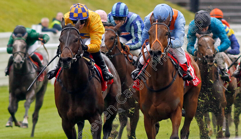 Ziggy s-Phoenix-0003 
 ZIGGY'S PHOENIX (right, Ryan Moore) beats BALON D'OR (left) in The CAA Stellar Lily Agnes Conditions Stakes
Chester 10 May 2023 - Pic Steven Cargill / Racingfotos.com