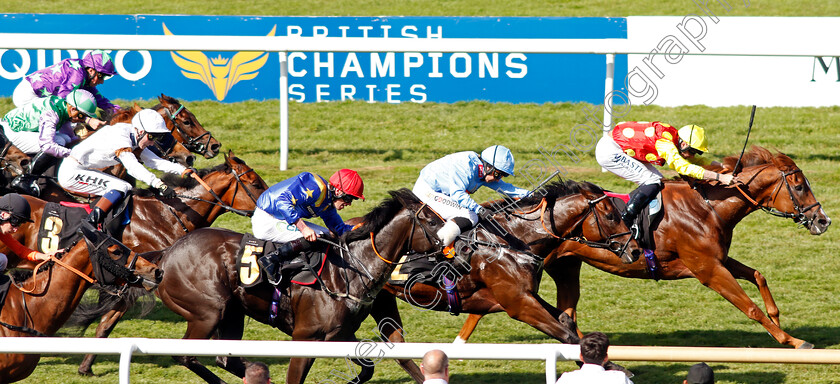 Celsius-0009 
 CELSIUS (Jack Mitchell) beats ANCIENT TIMES (2nd right) and TEES SPIRIT (5) in The Moet & Chandon Handicap
Newmarket 8 Jul 2022 - Pic Steven Cargill / Racingfotos.com