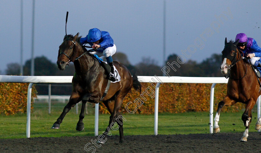 Loxley-0007 
 LOXLEY (William Buick) beats PALAVECINO (right) in The Unibet 3 Uniboosts A Day Floodlit Stakes
Kempton 2 Nov 2020 - Pic Steven Cargill / Racingfotos.com