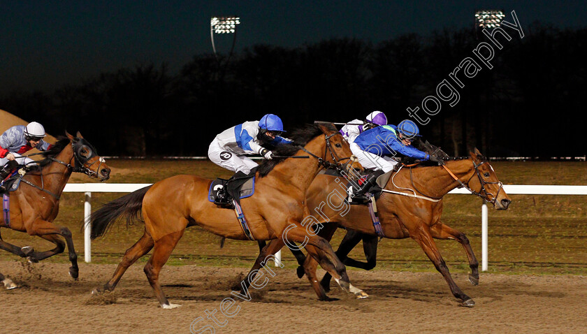 Notation-and-Protected-Guest-0002 
 NOTATION (Oliver Stammers) leads PROTECTED GUEST (centre)
Chelmsford 18 Feb 2021 - Pic Steven Cargill / Racingfotos.com