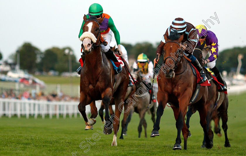 Mr-Scaramanga-0005 
 MR SCARAMANGA (right, Tom Marquand) beats ALLEGIANT (left) in The Langley Vale Handicap
Epsom 4 Jul 2019 - Pic Steven Cargill / Racingfotos.com