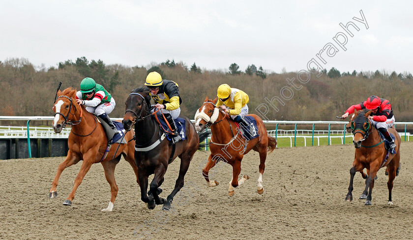 Alcazan-0002 
 ALCAZAN (2nd left, William Carson) beats LITTLE SUNFLOWER (left) in The Ladbrokes Watch Racing Online For Free Handicap
Lingfield 26 Mar 2021 - Pic Steven Cargill / Racingfotos.com