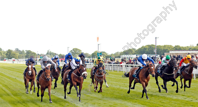 Main-Desire-0001 
 MAIN DESIRE (2nd left, Daniel Tudhope) beats HEY JONESY (3rd left) and ROUSSEL (3rd right) in The British Stallion Studs EBF Westow Stakes York 17 May 2018 - Pic Steven Cargill / Racingfotos.com