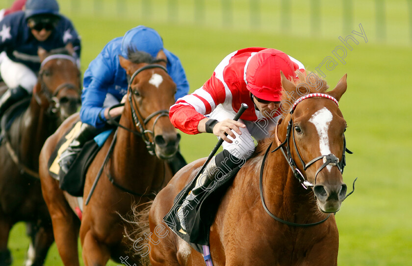 Hand-Of-God-0003 
 HAND OF GOD (Kevin Stott) wins The Virgin Bet Best Odds Daily British EBF Maiden Stakes
Newmarket 7 Oct 2023 - Pic Steven Cargill / Racingfotos.com