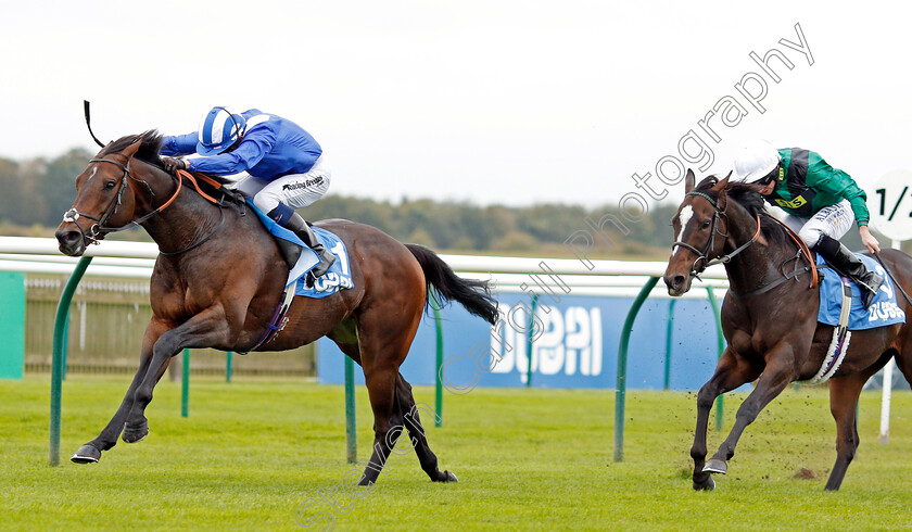 Mustashry-0003 
 MUSTASHRY (Jim Crowley) beats LIMATO (right) in The Godolphin Std & Stable Staff Awards Challenge Stakes
Newmarket 11 Oct 2019 - Pic Steven Cargill / Racingfotos.com