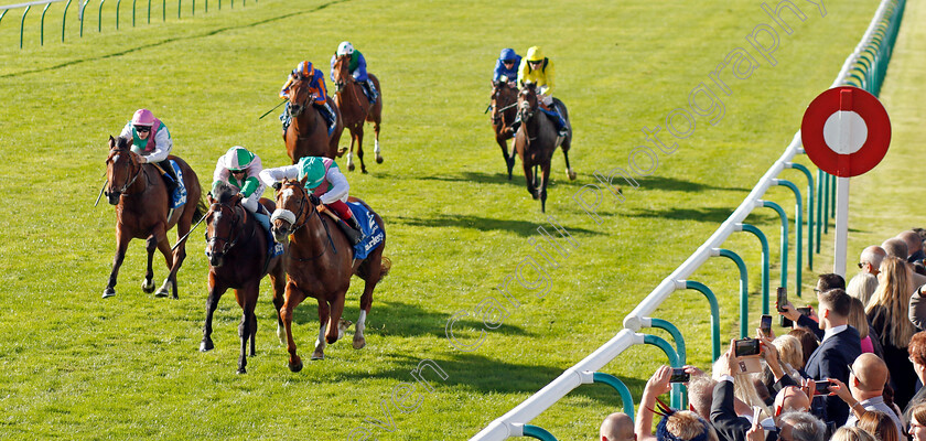 Chaldean-0004 
 CHALDEAN (Frankie Dettori) beats ROYAL SCOTSMAN (2nd left) and NOSTRUM (left) in The Darley Dewhurst Stakes
Newmarket 8 Oct 2022 - Pic Steven Cargill / Racingfotos.com