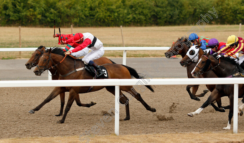 Mezmaar-0002 
 MEZMAAR (Gary Mahon) wins The Hills Prospect Champagne Supanova Apprentice Handicap
Chelmsford 24 Jul 2018 - Pic Steven Cargill / Racingfotos.com