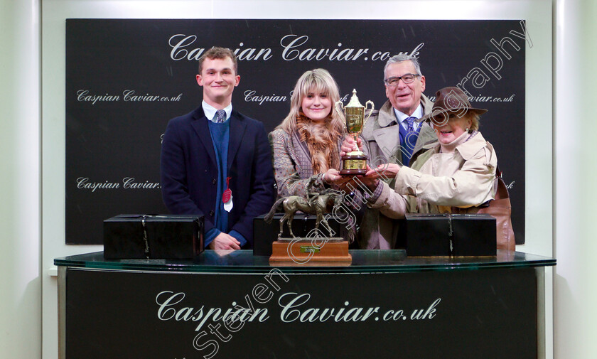 Frodon-0011 
 Presentation to Mr and Mrs Vogt for The Caspian Caviar Gold Cup won by FRODON
Cheltenham 15 Dec 2018 - Pic Steven Cargill / Racingfotos.com