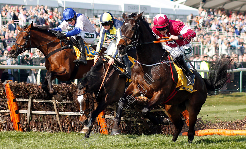 If-The-Cap-Fits-0005 
 IF THE CAP FITS (centre, Sean Bowen) beats APPLE'S JADE (right) and ROKSANA (left) in The Ryanair Stayers Hurdle
Aintree 6 Apr 2019 - Pic Steven Cargill / Racingfotos.com