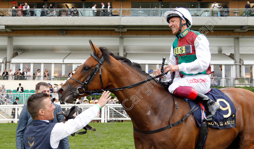 Without-Parole-0010 
 WITHOUT PAROLE (Frankie Dettori) after The St James's Palace Stakes
Royal Ascot 19 Jun 2018 - Pic Steven Cargill / Racingfotos.com