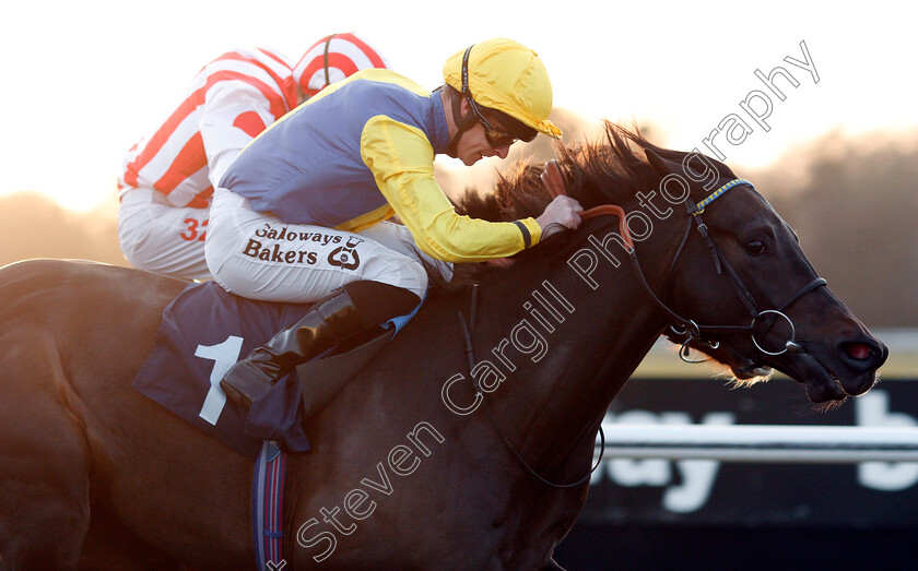 Smiley-Bagel-0004 
 SMILEY BAGEL (Richard Kingscote) wins The Betway Handicap Div2 Lingfield 16 Feb 2018 - Pic Steven Cargill / Racingfotos.com