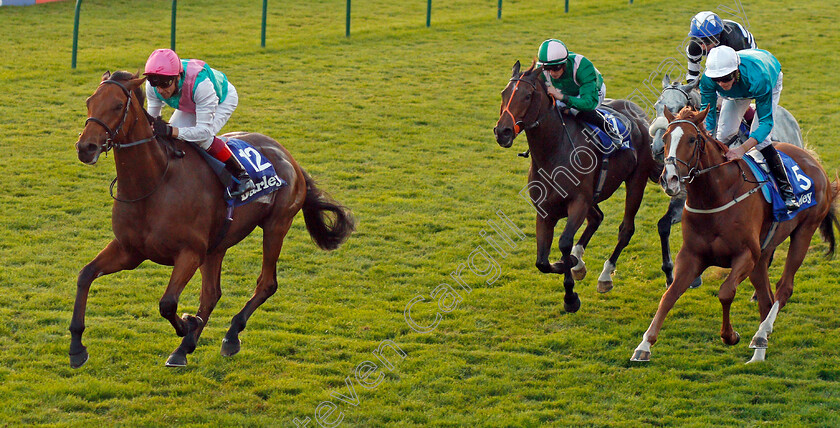 Monarchs-Glen-0005 
 MONARCHS GLEN (Frankie Dettori) beats ROBIN OF NAVAN (right) in The Darley Club Stakes Newmarket 14 Oct 2017 - Pic Steven Cargill / Racingfotos.com