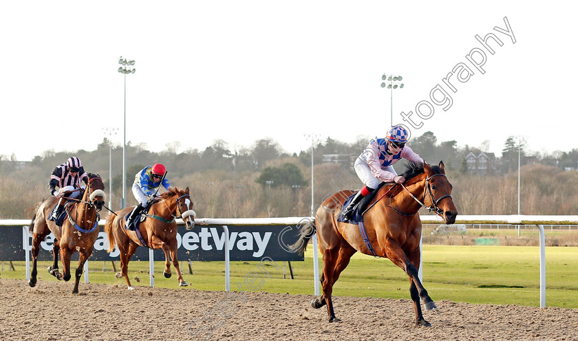 Clap-Your-Hands-0003 
 CLAP YOUR HANDS (Poppy Bridgwater) wins The Betway Handicap
Wolverhampton 3 Jan 2020 - Pic Steven Cargill / Racingfotos.com