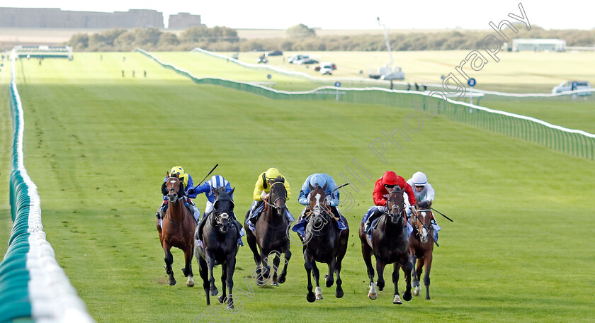 Mutasaabeq-0006 
 MUTASAABEQ (left, Jim Crowley) beats REGAL REALITY (centre) and CHINDIT (right) in The Al Basti Equiworld Dubai Joel Stakes
Newmarket 29 Sep 2023 - Pic Steven Cargill / Racingfotos.com