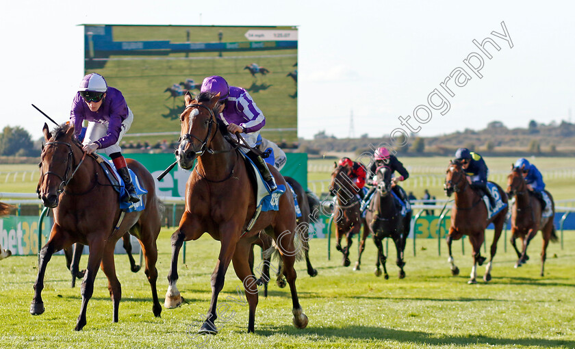 Merrily-0005 
 MERRILY (Wayne Lordan) beats CATHEDRAL (left) in The Godolphin Lifetime Care Oh So Sharp Stakes
Newmarket 11 Oct 2024 - pic Steven Cargill / Racingfotos.com